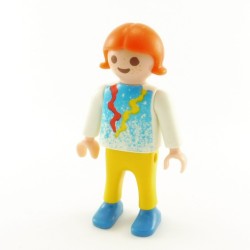 Playmobil 21923 Playmobil Enfant Fille Jaune et Blanc avec Dessin sur Poitrine 3819 3256