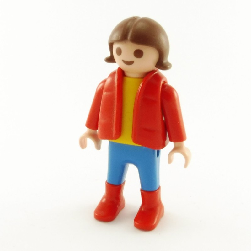 Playmobil 21918 Playmobil Enfant Fille Bleu et Jaune Gilet Rouge 4203