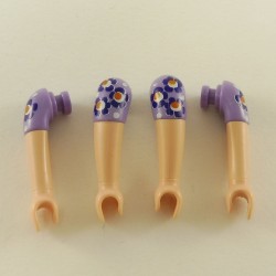 Playmobil 23823 Playmobil Set of 2 Pairs of Bare Naked Folded Short Sleeves Violets with Flowers