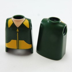 Playmobil 4934 Playmobil Lot of 2 Man Busts Green & Yellow Zip Yellow