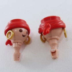 Playmobil 26941 Playmobil Set of 2 Heads with Red Pirates Hair and Earrings
