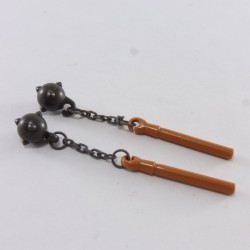 Playmobil 7773 Playmobil Lot of 2 Maces of Arms Light Brown Handle