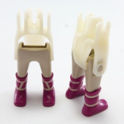 Playmobil 4434 Playmobil Lot of 2 Light Gray Pair of Legs with Violet Viking Boots