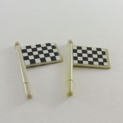 Playmobil 2907 Playmobil Set of 2 Flags Gray Checkers