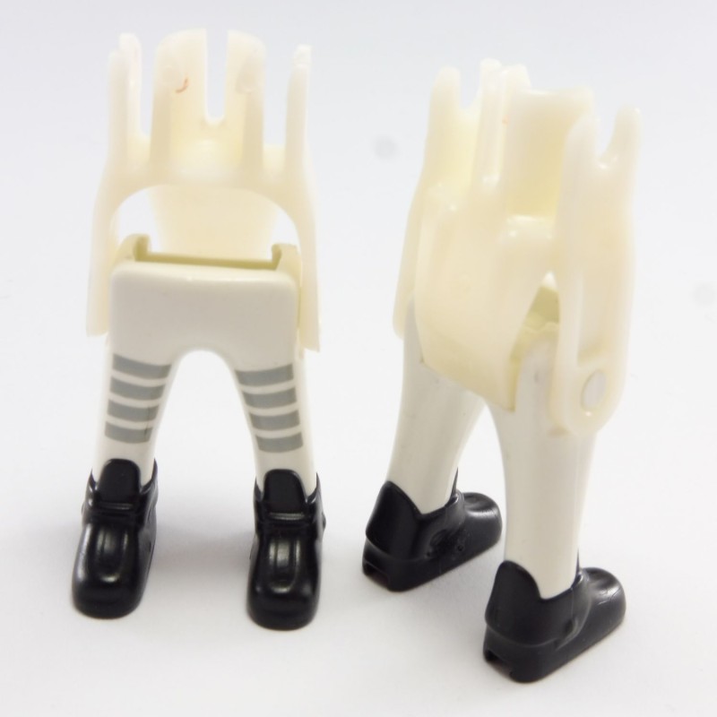 Playmobil 19833 Playmobil Lot de 2 Paires de Jambes Blanc Argent Chaussures Roller Noires