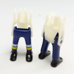 Playmobil 19961 Playmobil Batch of 2 Pairs of Legs Dark blue Fireman Black Boots