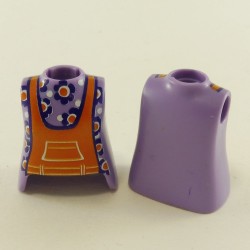 Playmobil 23772 Playmobil Set of 2 Purple Woman Busts with Orange Jumpsuit