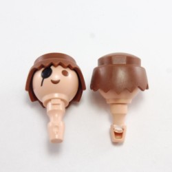 Playmobil 17525 Playmobil Set of 2 Heads Hair Band Brown Hair