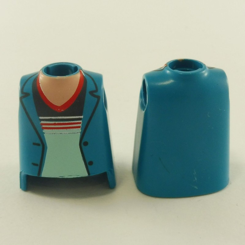 Playmobil 23435 Playmobil Lot de 2 Bustes Bleu Azur avec Col Ouvert