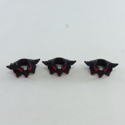 Playmobil 29208 Playmobil Set of 3 Black and Red Neck Armors Pointed Edges with 2 Spikes