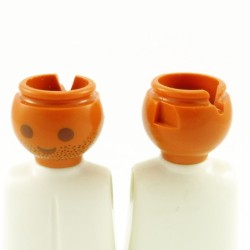 Playmobil 22100 Playmobil Lot of 2 Men's Heads Tanned Bad Shaved