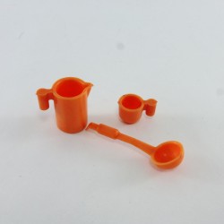 Playmobil 29132 Playmobil Vaisselle Orange Vintage Couleur Usée