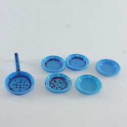 Playmobil 29148 Playmobil Lot de Vaisselle Bleue Coloriée