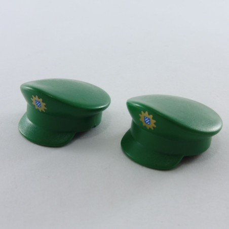 Playmobil 7460 Playmobil Batch of 2 Green Police Caps