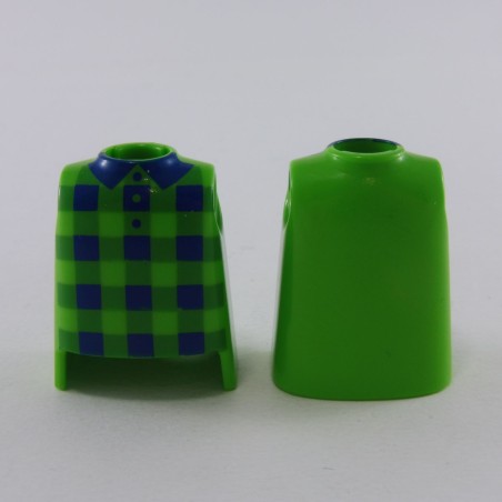 Playmobil 9154 Playmobil Lot de 2 Bustes Homme Vert Chemise à Carreaux