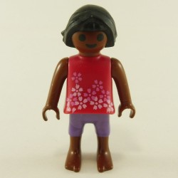 Playmobil 23869 Playmobil African Girl Child Pink and Purple with Barefoot