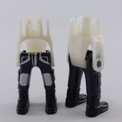 Playmobil 24405 Playmobil Lot of 2 Pairs of Dark Gray Legs and Silver Black Rangers Boots