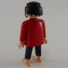 Playmobil Pirate Man Black Red with Blue and White Traits Barefoot