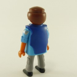 Playmobil Homme Bronzé Bleu et Gris avec Gilet Pareballes