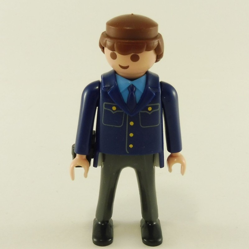 Playmobil 23885 Playmobil Homme Bleu et Gris Policier avec Cravate et Holster