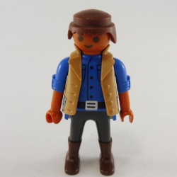 Playmobil 24820 Playmobil Adventurer Man Tanned Gray Blue with Brown Vest