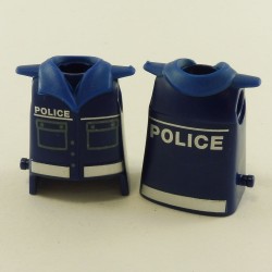 Playmobil 23748 Playmobil Lot de 2 Bustes Police Bleu avec Col et Picot pour Holster