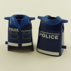 Playmobil 23748 Playmobil Set of 2 Blue Police Busts with Col and Picot for Holster
