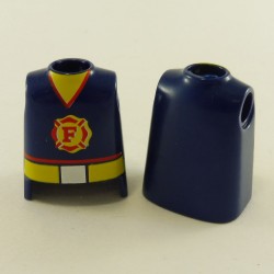 Playmobil 23752 Playmobil Lot de 2 Bustes Pompiers Bleu Foncé et Jaune