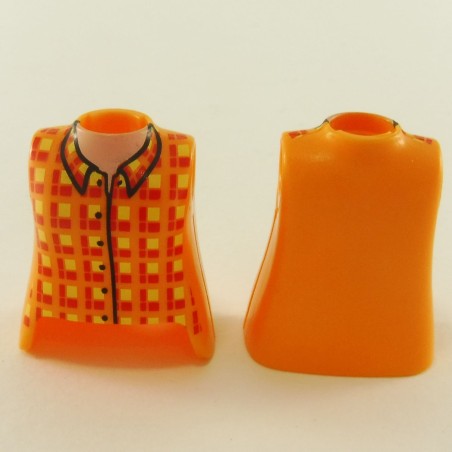 Playmobil 23446 Playmobil Lot de 2 Bustes Femme Orange avec Chemisier Rouge et Jaune