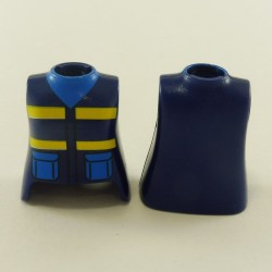 Playmobil 23447 Playmobil Lot of 2 Busts Woman Dark Blue Features Yellow Pockets Blue