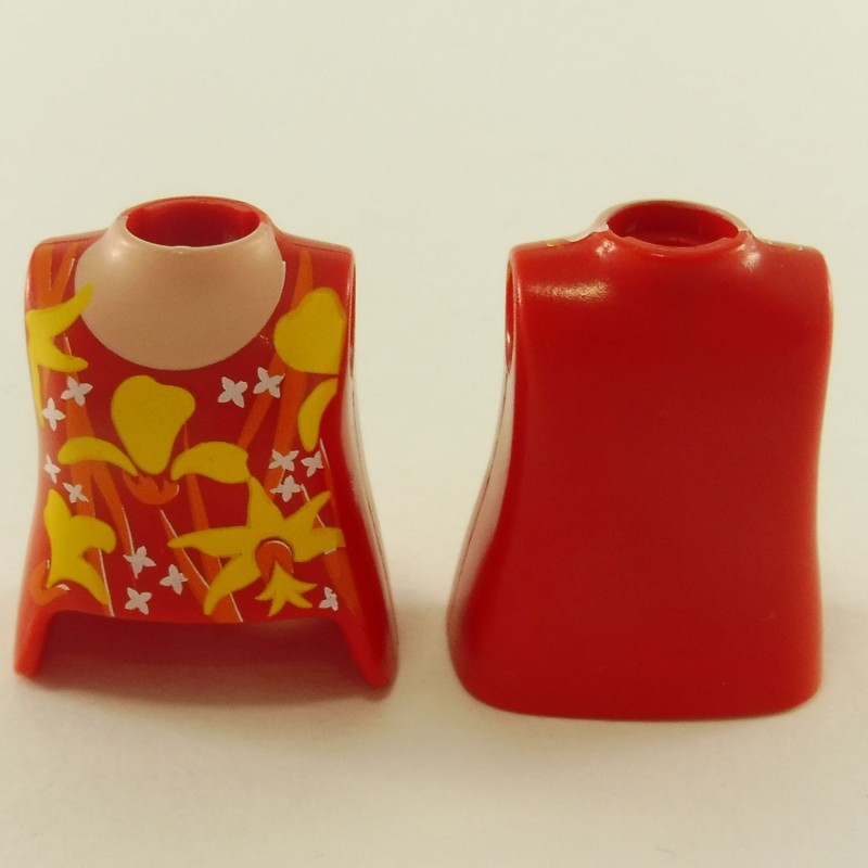 Playmobil 23445 Playmobil Lot de 2 Bustes Femme Rouge avec Fleurs Jaunes