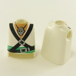 Playmobil 22998 Playmobil Set of 2 Busts Pirates White Open Collar Green Belt