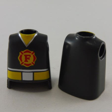 Playmobil 24745 Playmobil Lot of 2 busts firefighters dark gray and yellow