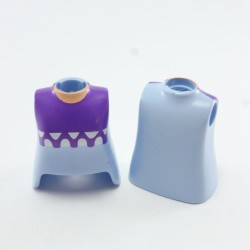 Playmobil 5627 Playmobil Lot of 2 Busts Women Blue Sky Purple Collar