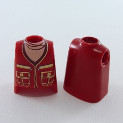 Playmobil 26958 Playmobil Lot of 2 Red Busts Yellow Pockets Open Collar