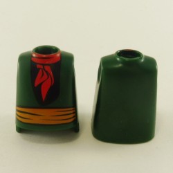 Playmobil 5625 Playmobil Lot of 2 Busts Men Big Green Belt Orange Scarf