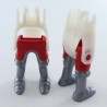 Playmobil 4901 Playmobil Set of 2 Pairs of Red Legs with Armor Boots Silver