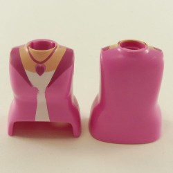 Playmobil 23440 Playmobil Lot de 2 Bustes Femme Rose et Blanc avec Pendentif Coeur