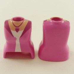 Playmobil 23440 Playmobil Lot of 2 busts Woman Pink and White with Heart Pendant