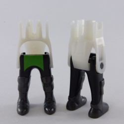 Playmobil 24404 Playmobil Set of 2 Black and Green Legs Pair with Dark Gray Armor Boots