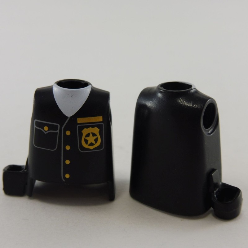 Playmobil 24779 Playmobil Lot de 2 Bustes Police Noirs avec Holster