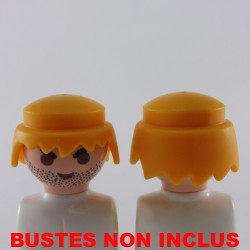 Playmobil 24484 Playmobil Lot of 2 Shaved Head with Yellow Hair