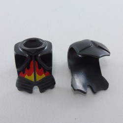 Playmobil 27038 Playmobil Lot of 2 Dark Gray and Black Neck Armor with Red and Yellow Flames