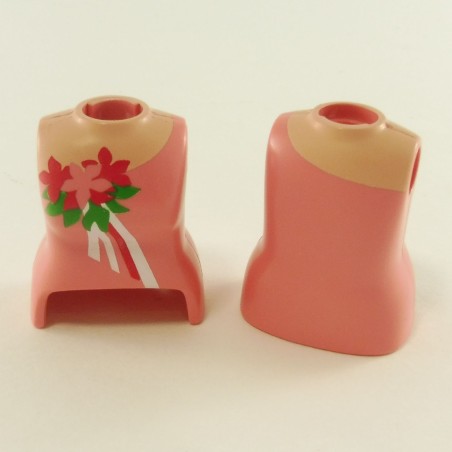 Playmobil 23009 Playmobil Lot of 2 Busts Women Rose with Flower