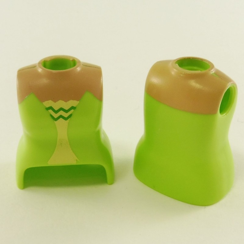 Playmobil 23010 Playmobil Lot of 2 Busts Women Green Open Collar Beige