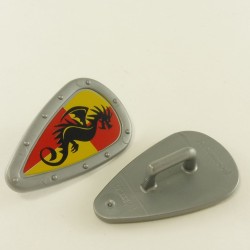 Playmobil 23106 Playmobil Set of 2 Red and Yellow Gray Shields with Black Dragon