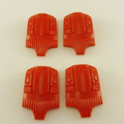 Playmobil 10350 Playmobil Lot de 4 Tabliers Foulards Indien Vintage Rouge 3569...