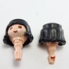 Playmobil 4454 Playmobil Set of 2 Badly Shaved Heads with Black Medieval Hair
