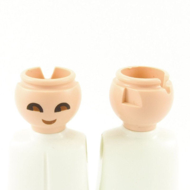 Playmobil 7050 Playmobil Lot of 2 Men's Heads with Brown and Black Eyes
