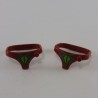 Playmobil 24718 Playmobil Lot of 2 Brown Belts with Picot Front and Green Deco